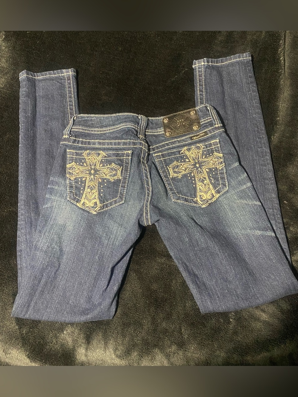 Miss Me Skinny Jeans Size 27 - Medium Wash Embellished Cross Pockets JP5045S9